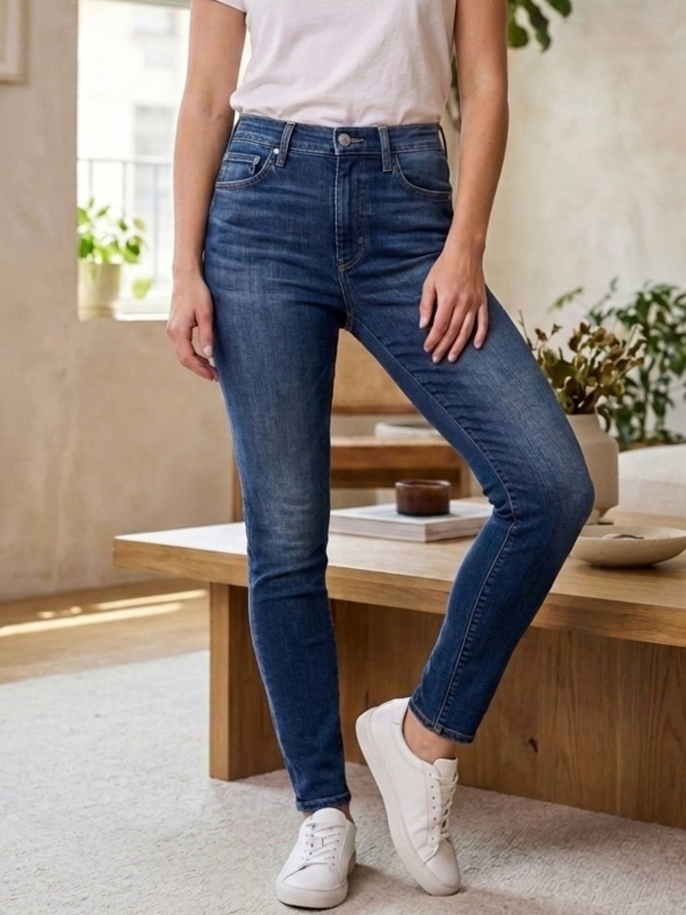 rag & bone | High-Rise Skinny Jeans in Dark Blue Wash | Sz 27 - Picture 1 of 11